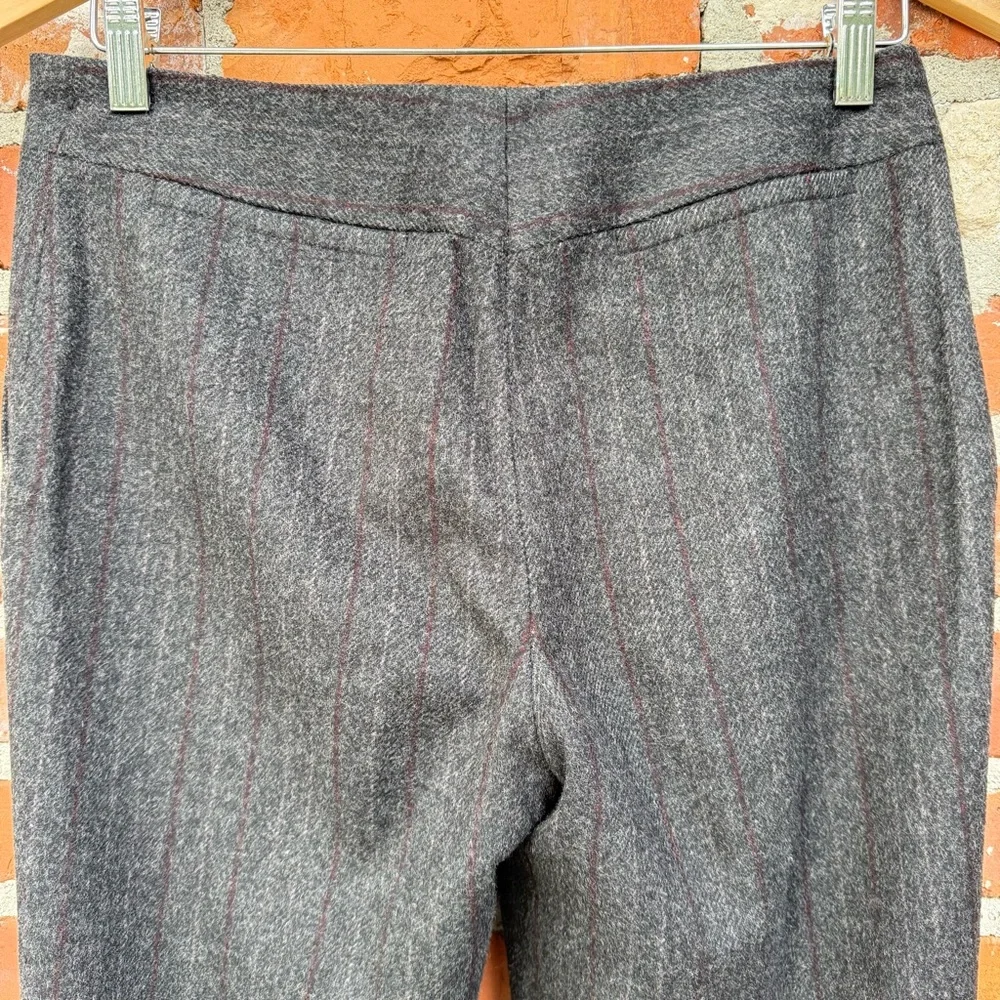 J.Crew Wool Blend‎ Pinstripe Wide Leg Cuffed Trousers Size 2